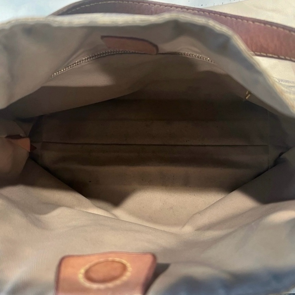 Designer-Inspired Checkered Tote Bag in Beige and Brown - Picture 7 of 16